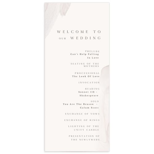 Minimal Ethereal Wedding Programs Peony Pearlescent