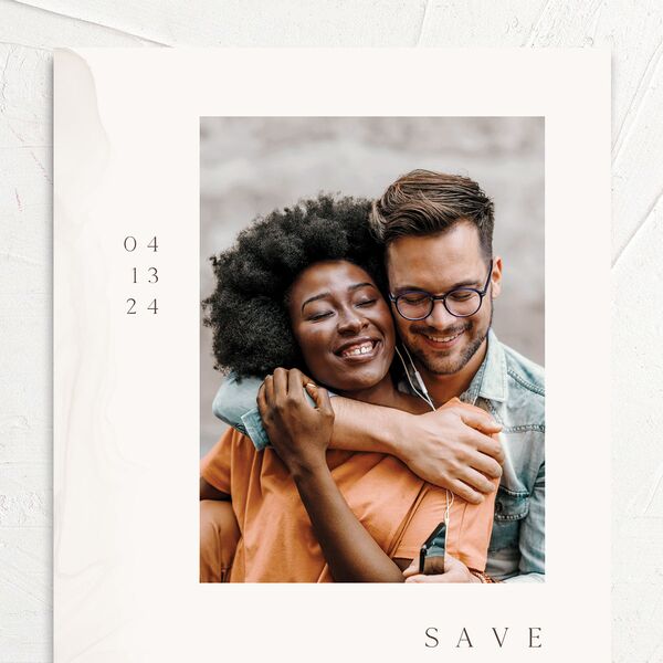 Minimal Ethereal Save The Date Cards Sand Signature smooth No
