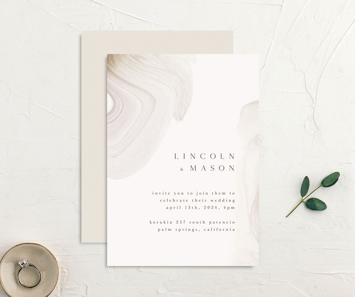 Minimal Ethereal Wedding Invitations Sand Signature No