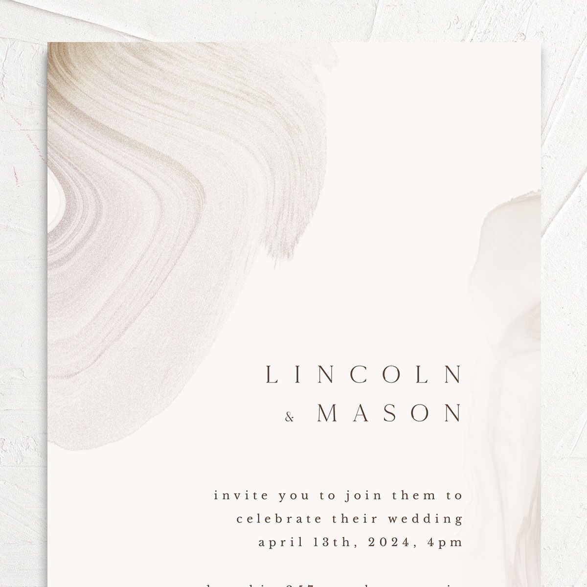 Minimal Ethereal Wedding Invitations Sand Signature No