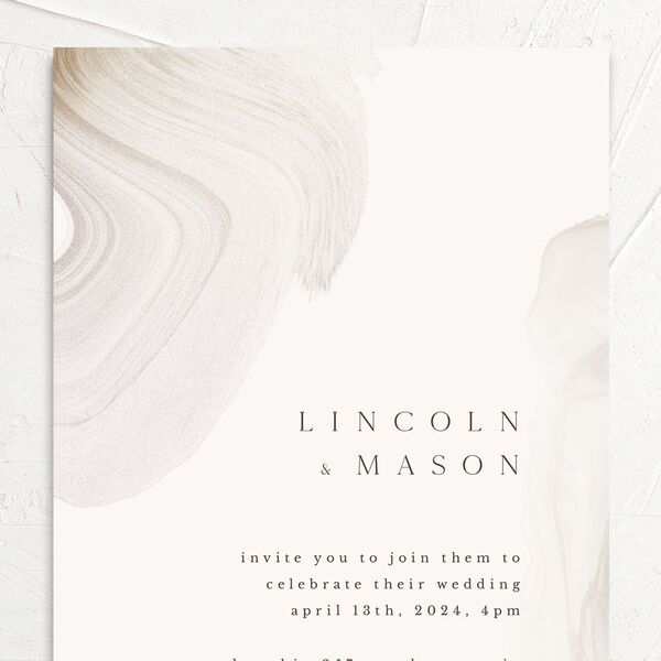 Minimal Ethereal Wedding Invitations Sand Signature No