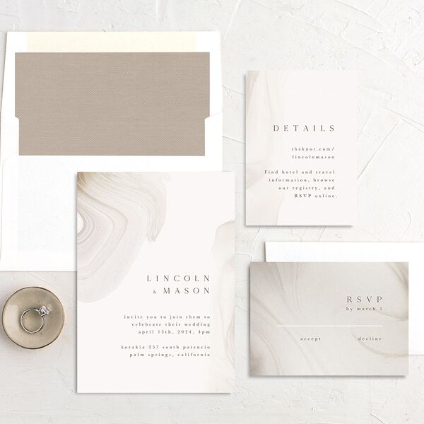 Minimal Ethereal Wedding Invitations Sand Signature No
