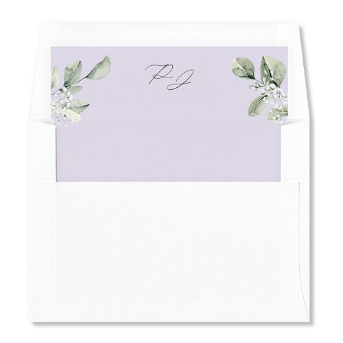 Elegant Pastel Floral Envelope Liners Lavender Standard