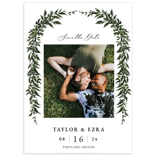 Rich Greenery Save The Date Cards Hunter Green Signature smooth No
