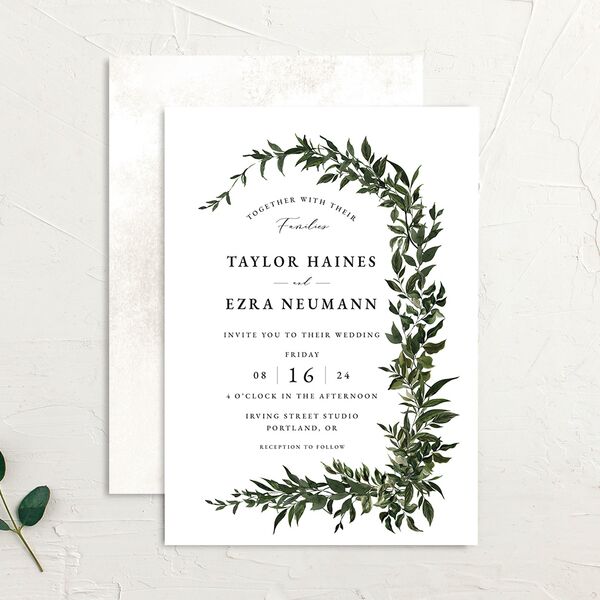 Rich Greenery Wedding Invitations Hunter Green Signature No