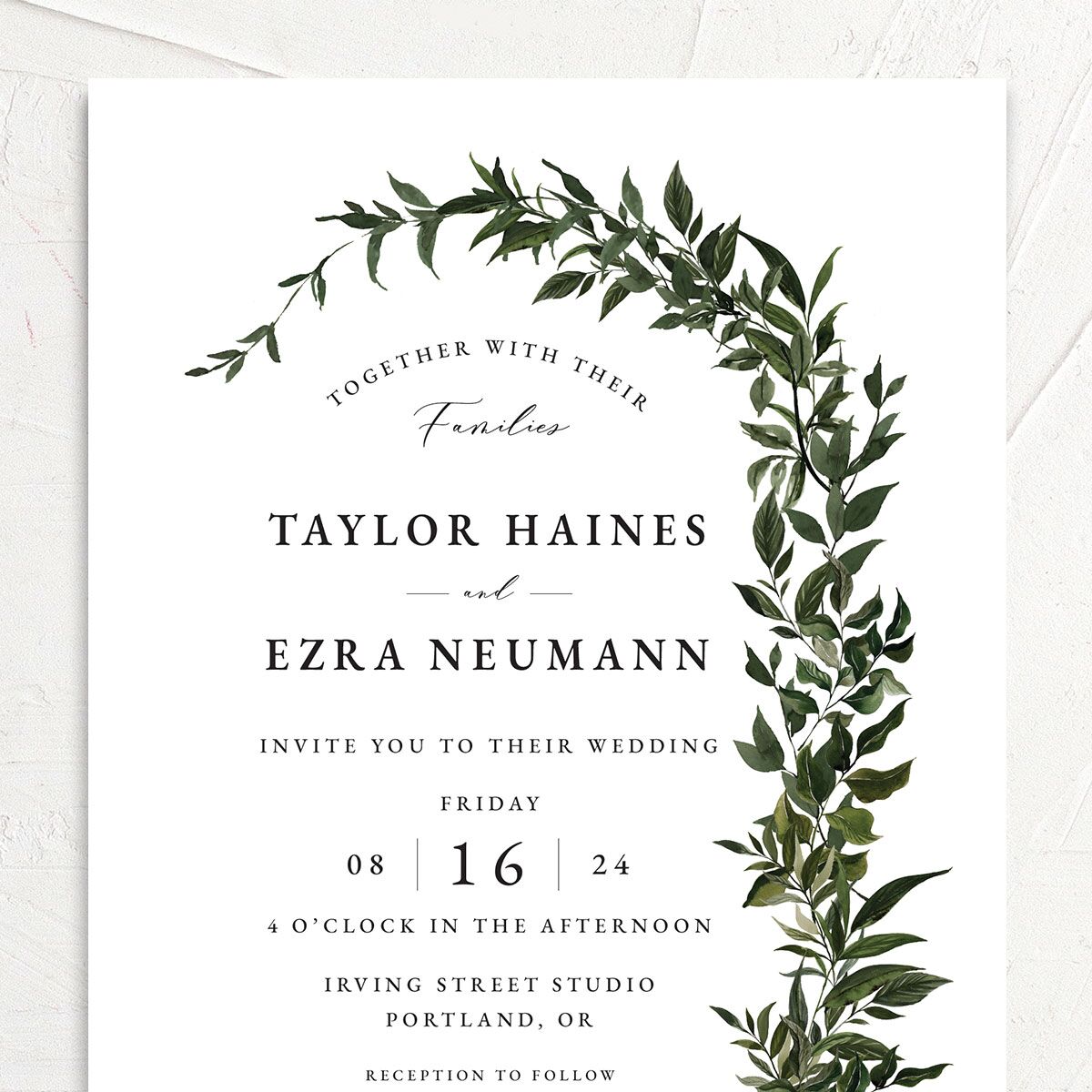 Rich Greenery Wedding Invitations Hunter Green Signature No