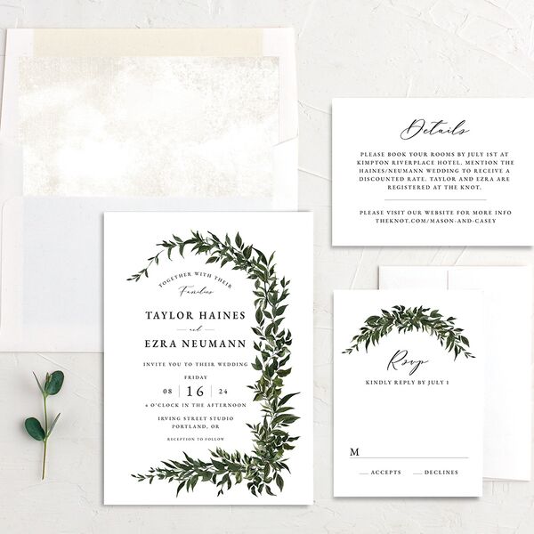 Rich Greenery Wedding Invitations Hunter Green Signature No