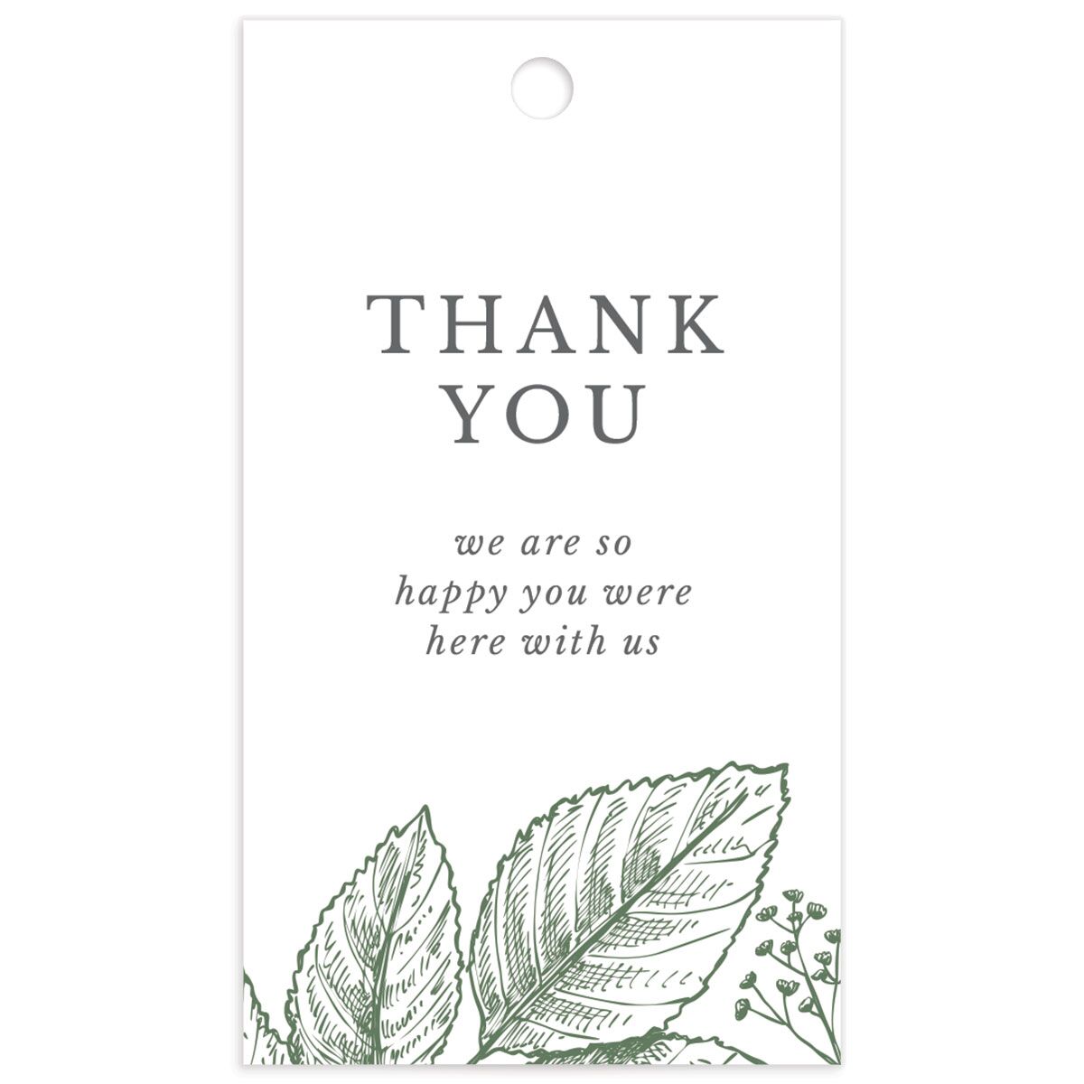 Botanical Frame Favor Gift Tags front in green
