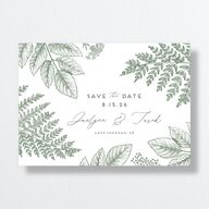 Botanical Frame Save The Date Cards Hunter Green Signature smooth No Standard