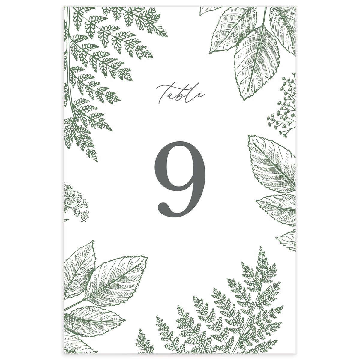 Botanical Frame Table Numbers