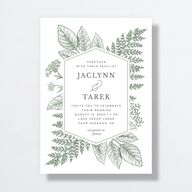 Botanical Frame Wedding Invitations Hunter Green Signature No Standard