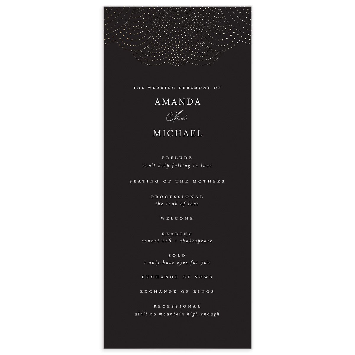 Dotted Scallop Wedding Programs