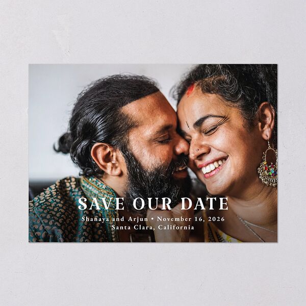 Indian Painted Henna Save the Date Cards Chestnut Signature smooth Blank No Standard