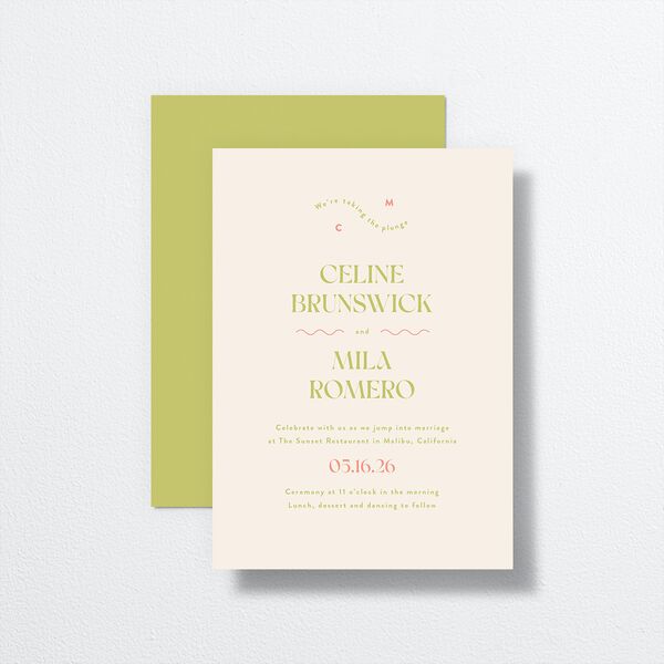 Eclectic Wave Wedding Invitations Pear Signature Blank No