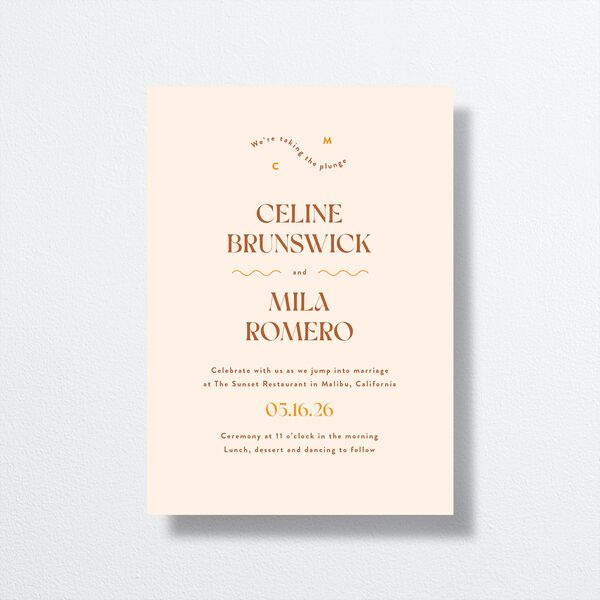 Eclectic Wave Wedding Invitations Terracotta Signature No