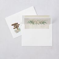 Farmhouse Lights Wedding Invitations Walnut Signature Blank No Standard