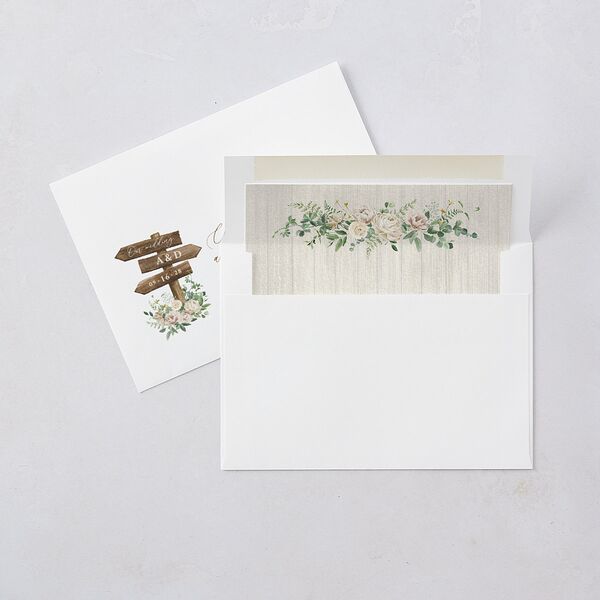 Farmhouse Lights Wedding Invitations Walnut Signature Blank No Standard