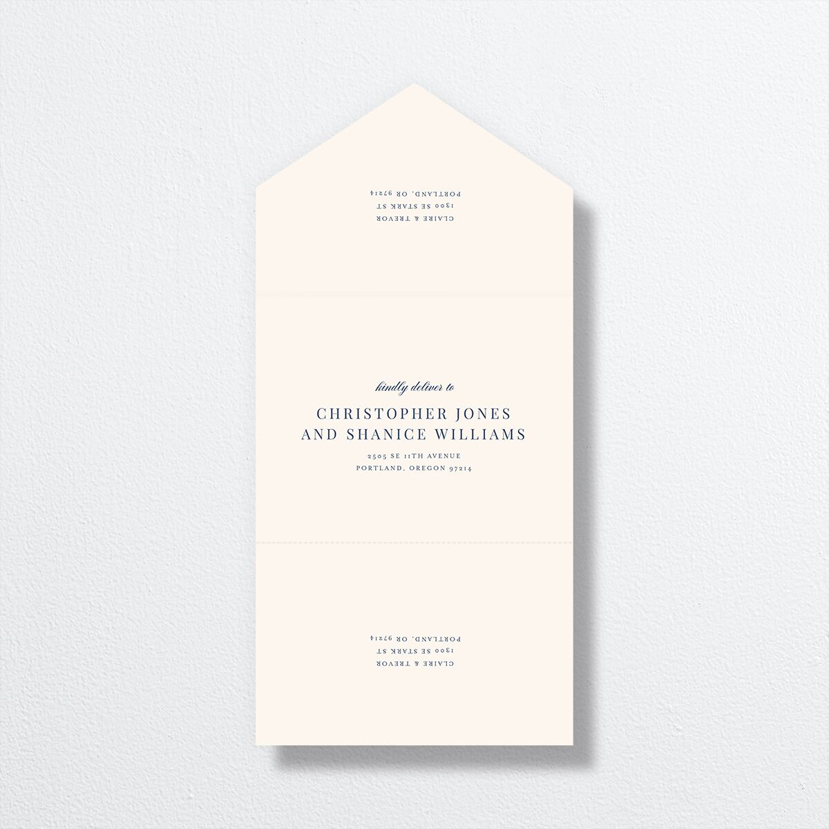 Elegant Lighthouse All-in-One Wedding Invitations Maritime Signature Light Both Recipient and Return Addresses No