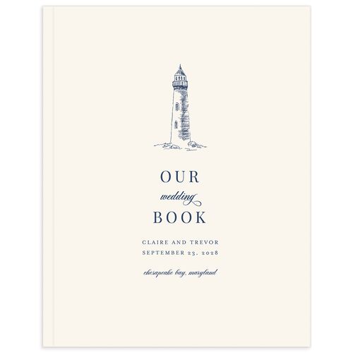 Elegant Lighthouse Wedding Guest Book Maritime