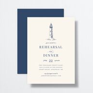 Elegant Lighthouse Rehearsal Dinner Invitations Maritime Signature Standard