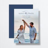 Elegant Lighthouse Save The Date Cards Maritime Signature smooth No Standard