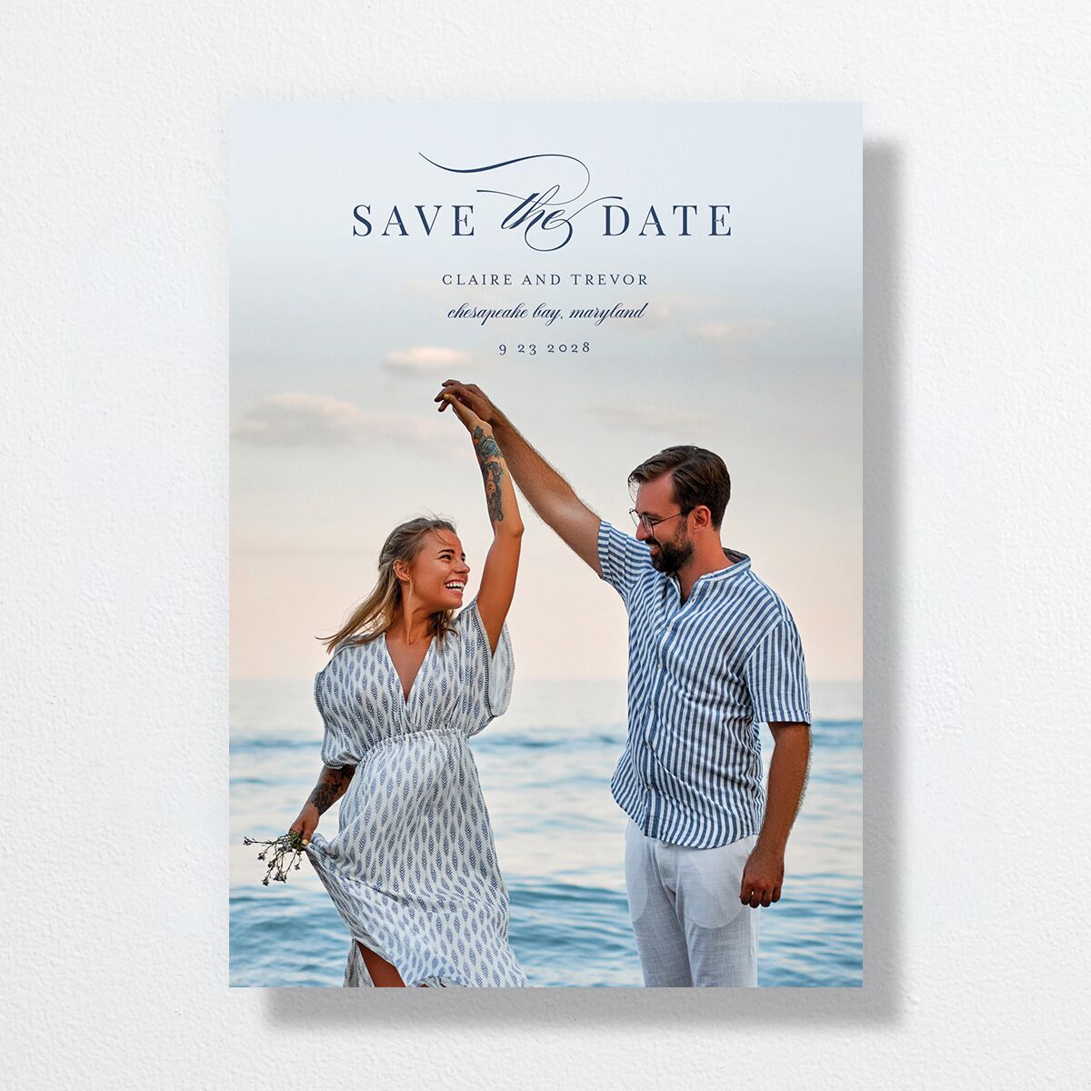 Elegant Lighthouse Save The Date Cards Maritime Signature smooth No Standard