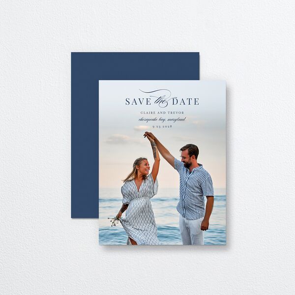 Elegant Lighthouse Save the Date Petite Cards Maritime Signature smooth No Standard