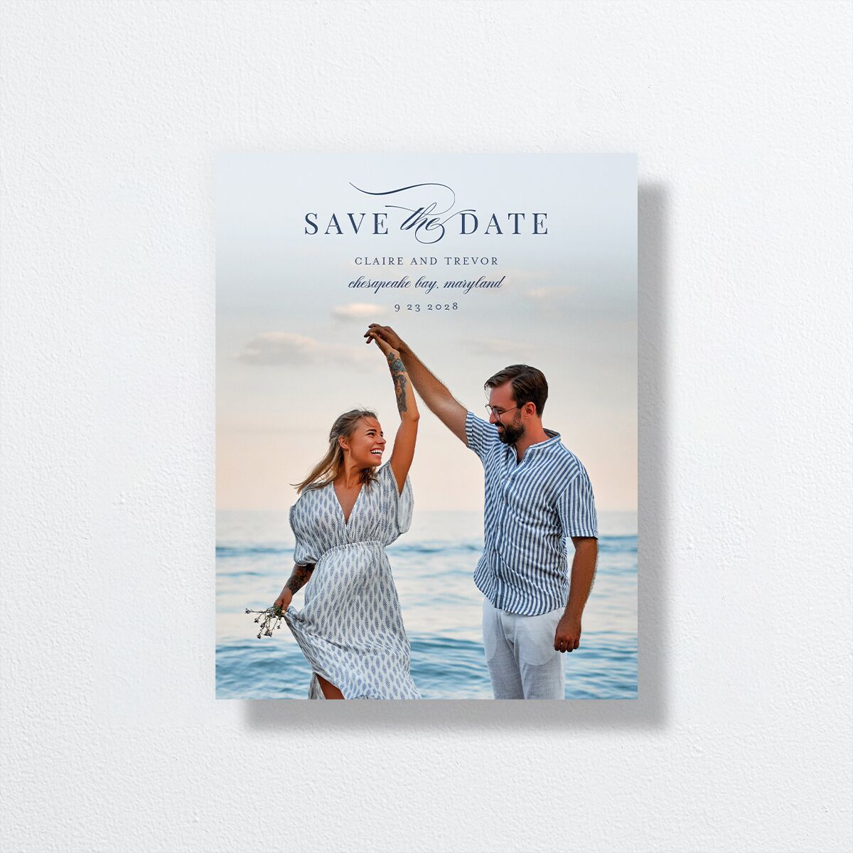 Elegant Lighthouse Save the Date Petite Cards Maritime Signature smooth No Standard
