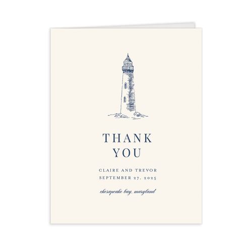 Elegant Lighthouse Thank You Cards