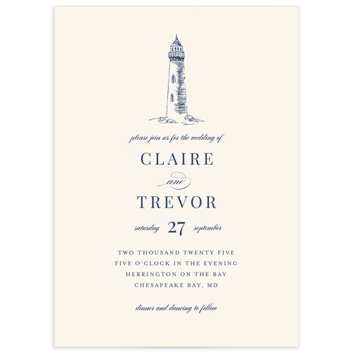 Elegant Lighthouse Wedding Invitations