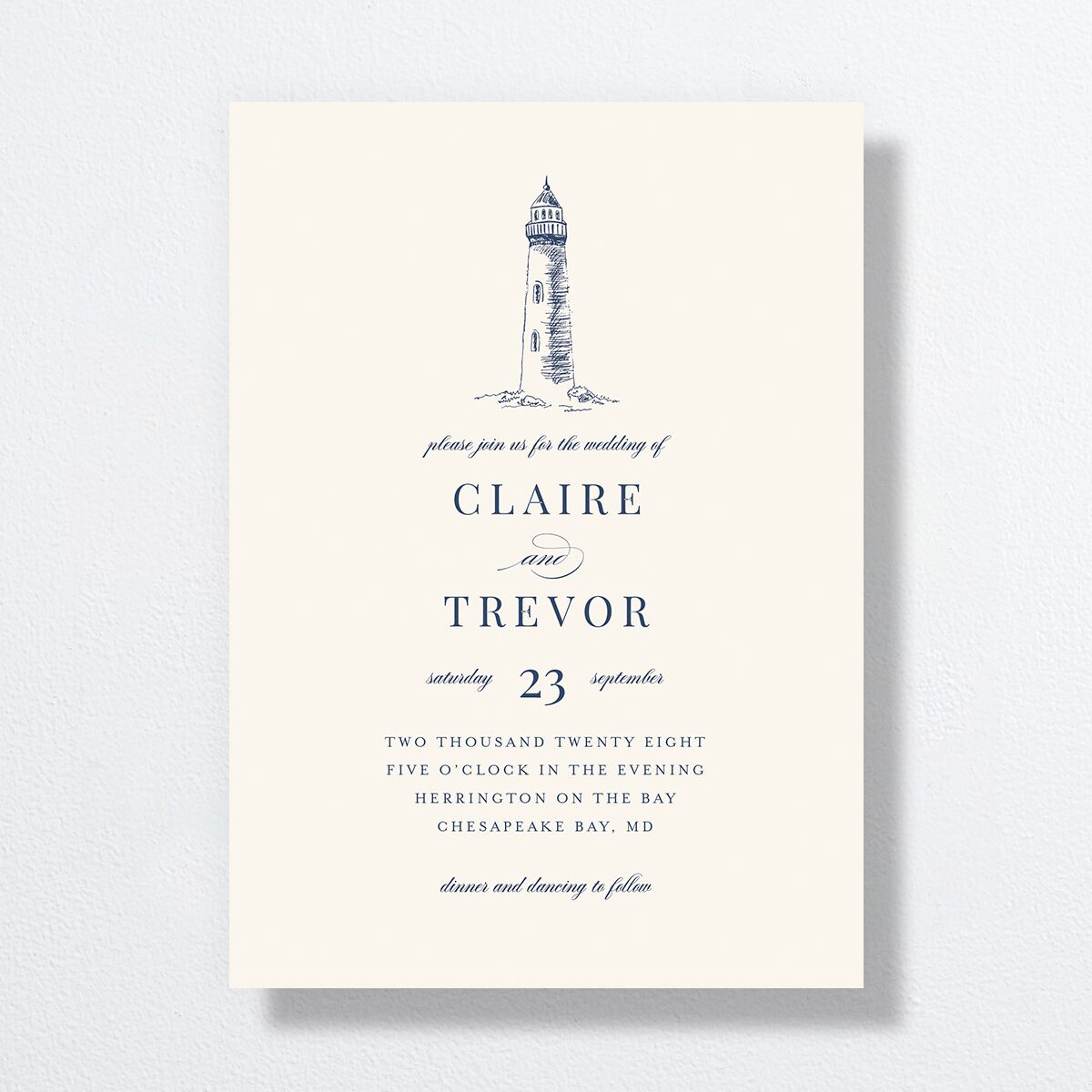 Elegant Lighthouse Wedding Invitations — view 2