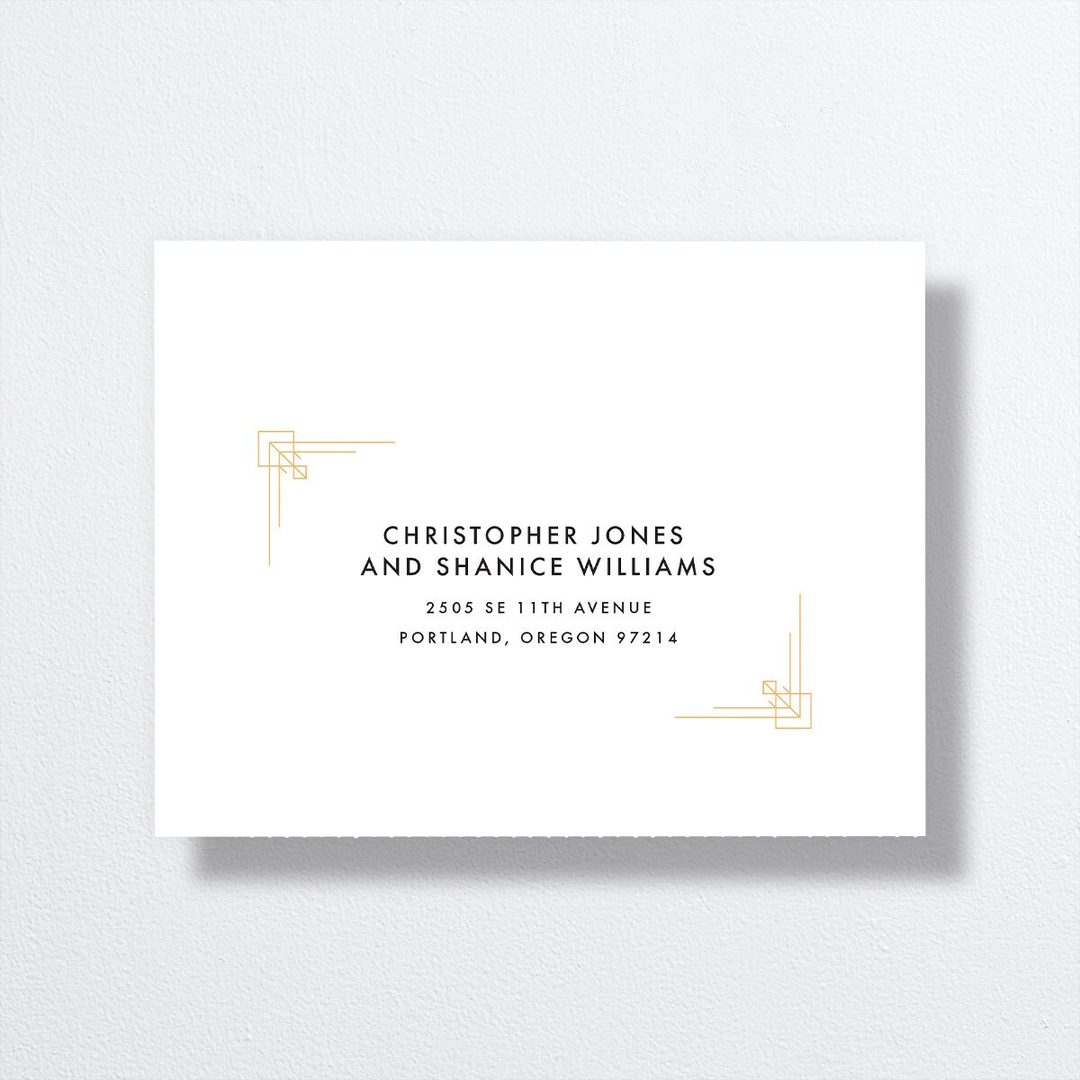Vintage Hollywood All-in-One Wedding Invitations Licorice Signature Light Both Recipient and Return Addresses No