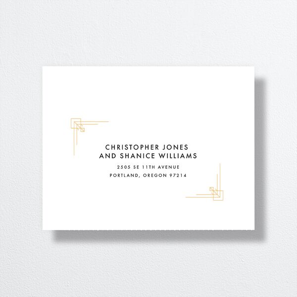 Vintage Hollywood All-in-One Wedding Invitations Licorice Signature Light Both Recipient and Return Addresses No