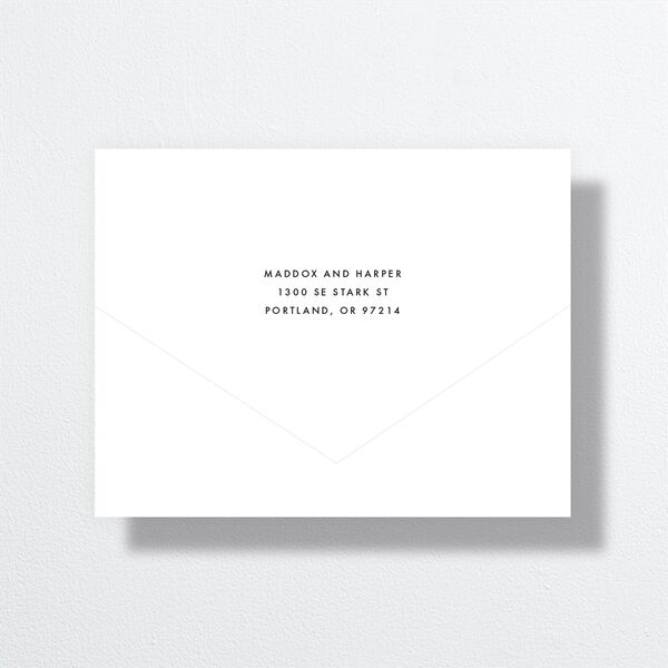 Vintage Hollywood All-in-One Wedding Invitations Licorice Signature Light Both Recipient and Return Addresses No