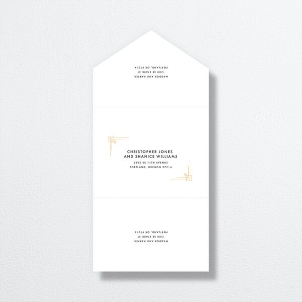 Vintage Hollywood All-in-One Wedding Invitations Licorice Signature Light Both Recipient and Return Addresses No