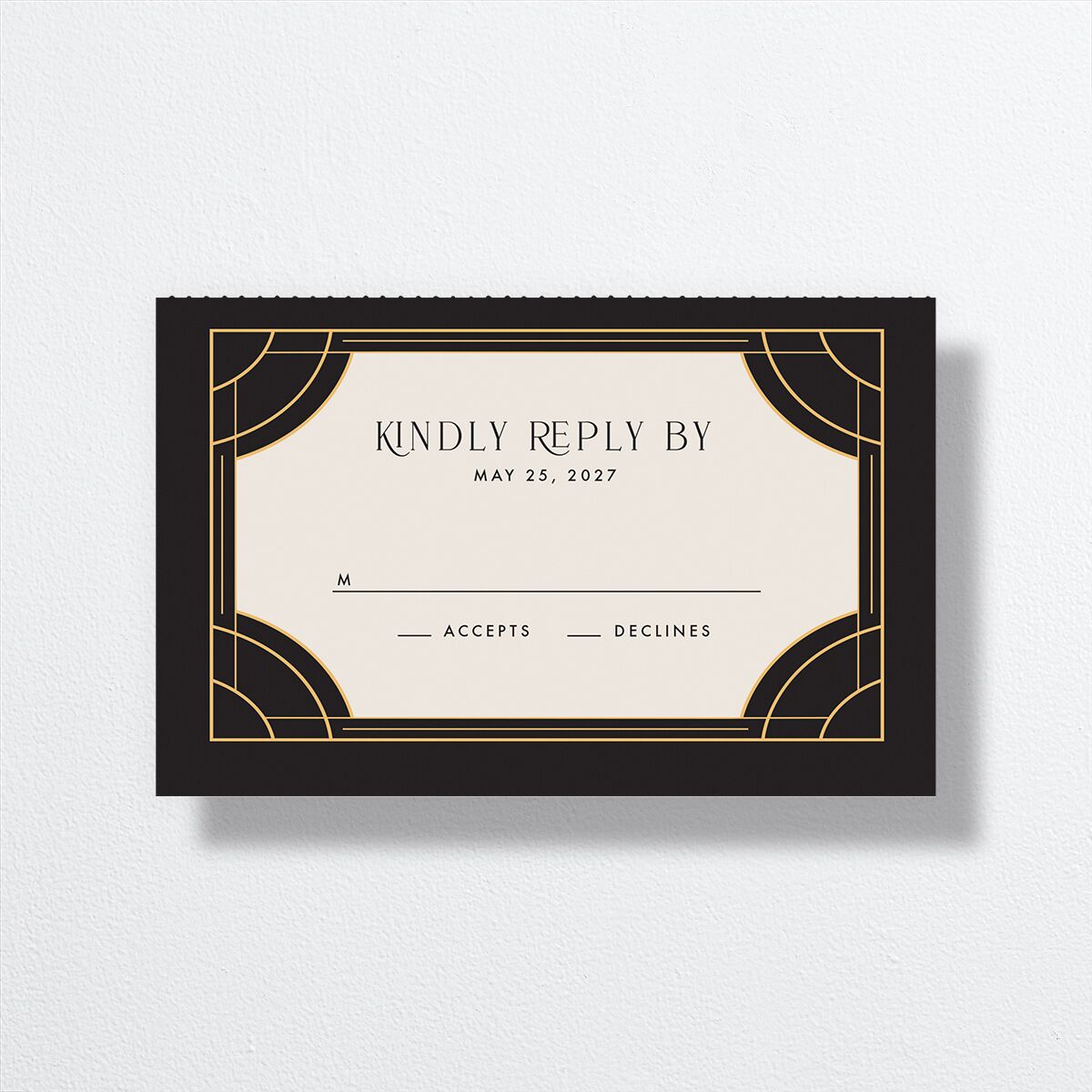 Vintage Hollywood All-in-One Wedding Invitations rsvp