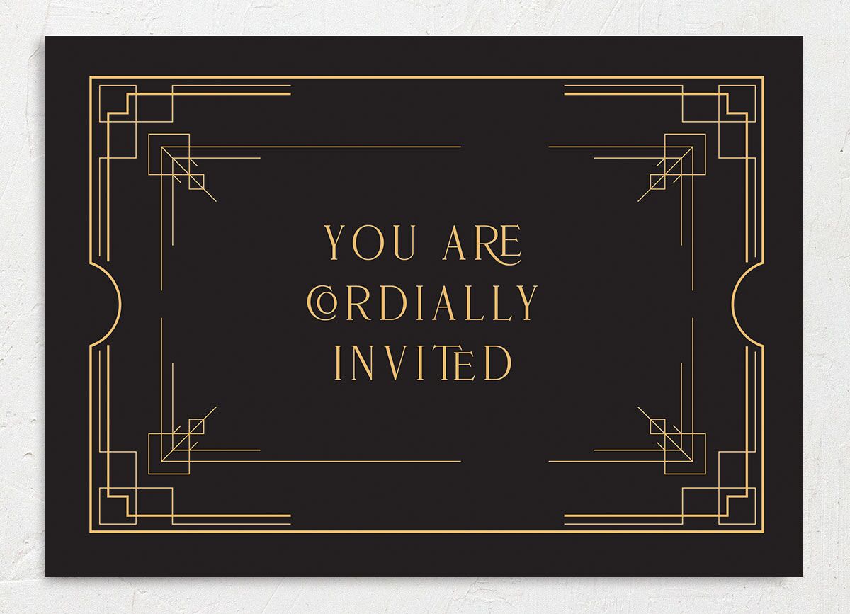 Vintage Hollywood Wedding Invitations back in black