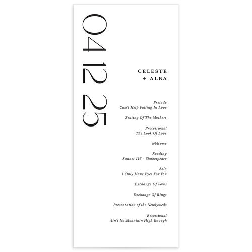 Vertical Vow Wedding Programs - 