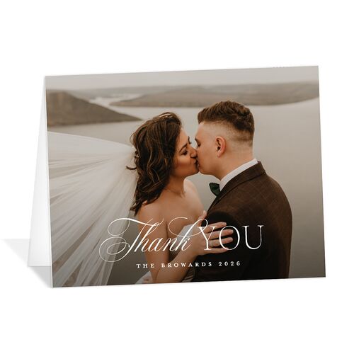 Meet the Newlyweds Thank You Cards Burgundy