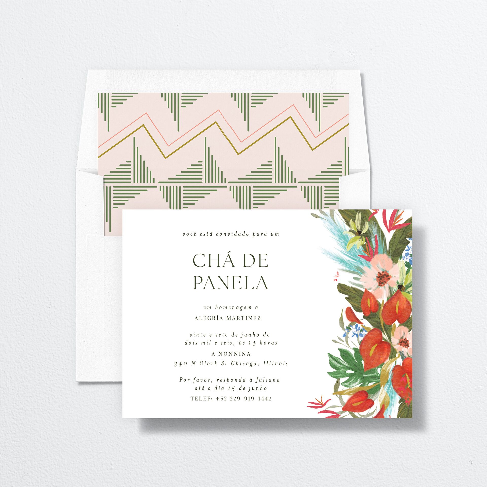 Flores Tropicais Bridal Shower Invitations — view 4