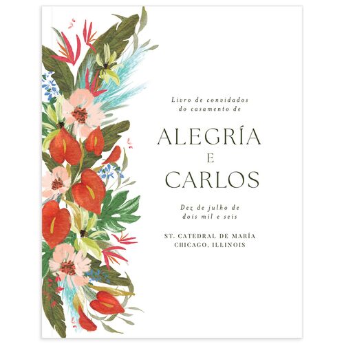 Flores Tropicais Guest Books Red Clay