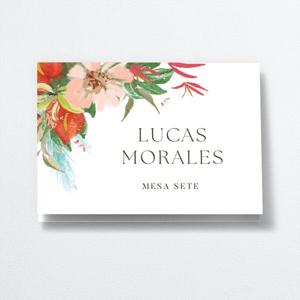 Flores Tropicais Place Cards Gold Red Clay Signature
