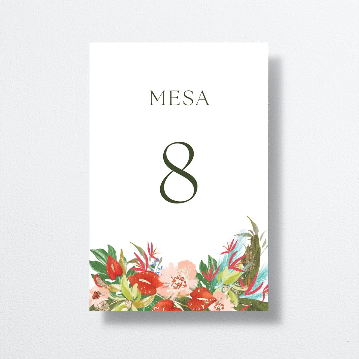 Flores Tropicais Table Numbers Gold Red Clay Signature