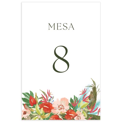 Flores Tropicais Table Numbers Gold Red Clay Signature