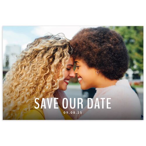 Colorful Statement Save The Date Postcards French Blue