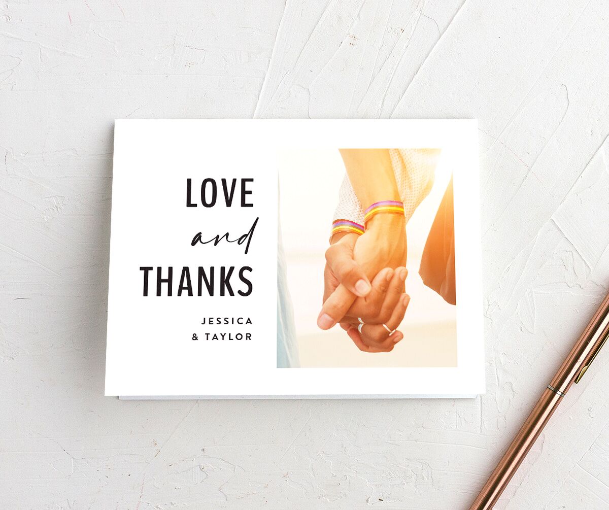 Colorful Statement Thank You Cards Pure White