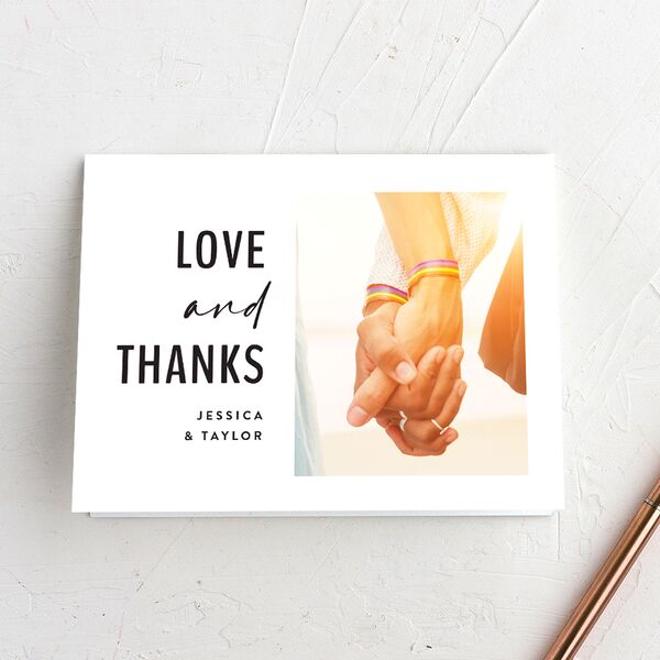 Colorful Statement Thank You Cards Pure White