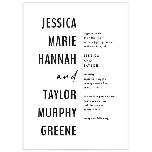 Colorful Statement Wedding Invitations Pure White Signature No