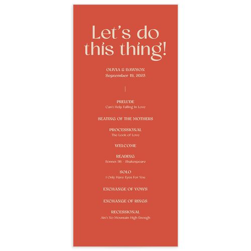 We've Waited Wedding Programs - 
