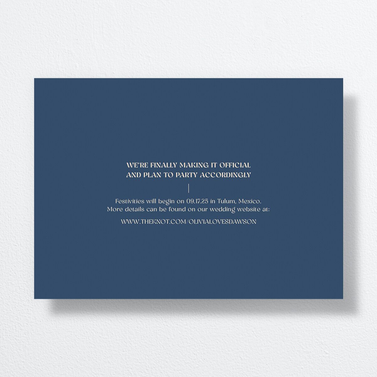 We've Waited Save The Date Cards Navy Signature smooth No